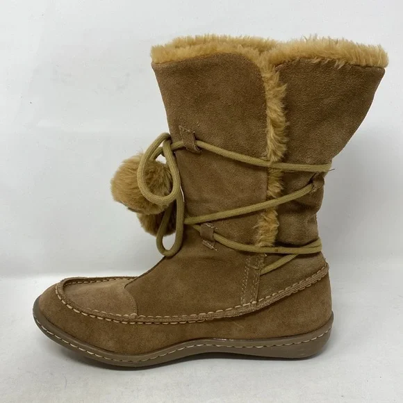 Steve Madden Iglou Suede Wrap Pom Pom Tie Boots - Picture 4 of 8